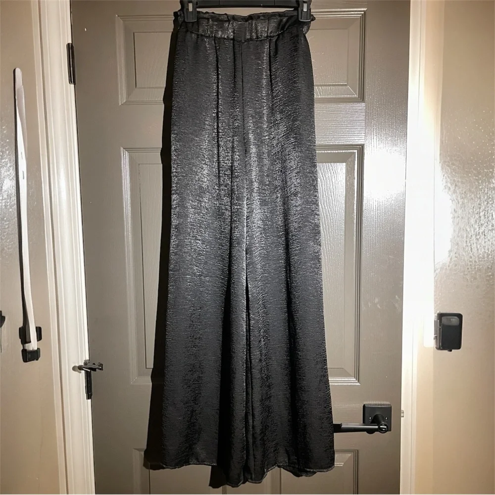 AE Studio High Waist Wide Leg Pants (Black) - XS
